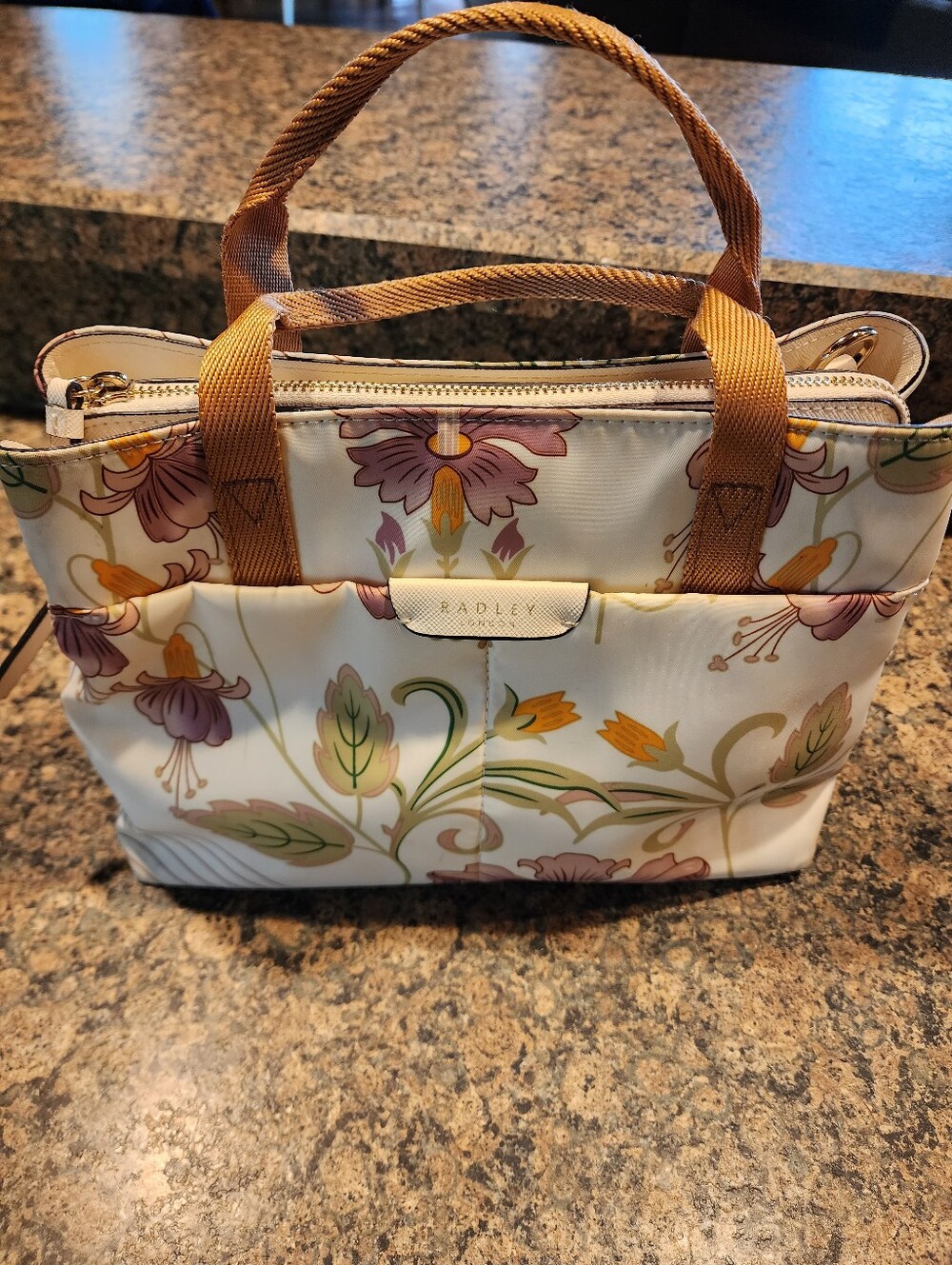 Radley London Cream Floral Print Nylon Tote Bag